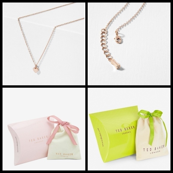 💕TED BAKER LONDON💕 Hara Tiny Heart Dainty Gold Necklace NWT - Picture 8 of 8